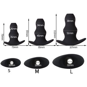 Tappo Anale Cavo in Silicone per Clistere Speculum Anale Vaginale Giocattolo <span class=keywords><strong>Erotico</strong></span> SM Massaggiatore Prostatico Butt Plug Perle Anali <span class=keywords><strong>Giocattoli</strong></span> Sessuali per Uomo Donna - Product Image 2