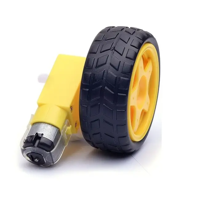 Plastic Tire Wheel with DC 3-6V Gear Motor for Smart Car Robot for Arduinos