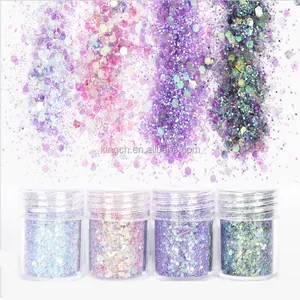 Glitter de violeta robusto para unhas e artesanato, animal de estimação iridescente, glitter acrílico