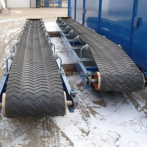 Sabuk karet bergaris <span class=keywords><strong>v</strong></span> Chevron berbentuk <span class=keywords><strong>v</strong></span> sistem sabuk konveyor tahan api konstruksi untuk pertambangan pasir - Product Image 4