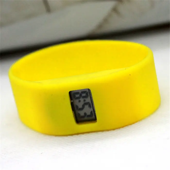 Simple design yellow jelly silicone children student sport watch digital