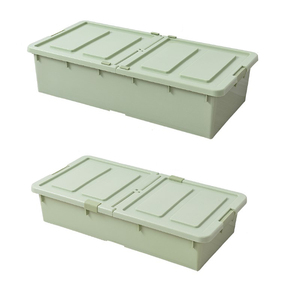 Bacs de <span class=keywords><strong>rangement</strong></span> empilables en plastique <span class=keywords><strong>sous</strong></span> le <span class=keywords><strong>lit</strong></span> avec poignées et boucles de verrouillage - Product Image 2