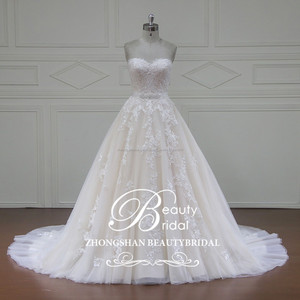XFM016 chérie décolleté robe de bal robe de mariage avec détachable perlée ceinture - Product Image 1