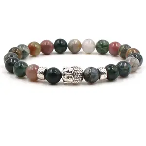 Buddha Bracelet India Agate Beads Bracelets For Women Pulseira Masculina Men Jewelry Feminina Bileklik Elastic Bangle Bijoux