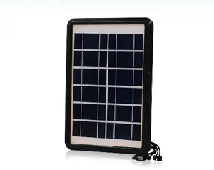 Portable solar charger 12V 9V 6V 5V 2W 5W low price mini led light 3W solar panel