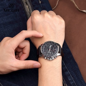 Montre de luxe pour homme, marque <span class=keywords><strong>Megir</strong></span> <span class=keywords><strong>1010</strong></span>, montre à quartz, mode masculine - Product Image 5