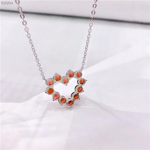 Delicado corazón encantador joyería de piedras preciosas 925 plata esterlina 4mm granate <span class=keywords><strong>rojo</strong></span> Natural COLLAR <span class=keywords><strong>COLGANTE</strong></span> para mujer - Product Image 6