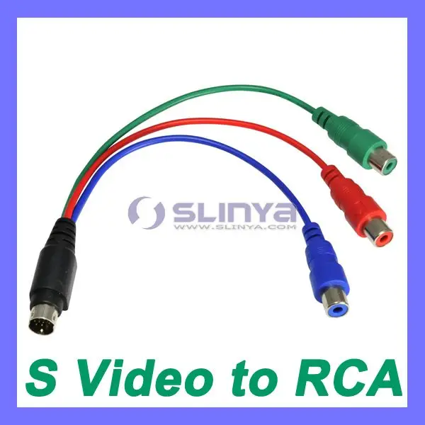 Tiga warna sinyal tv topset s-video ke 3 rca adaptor kabel