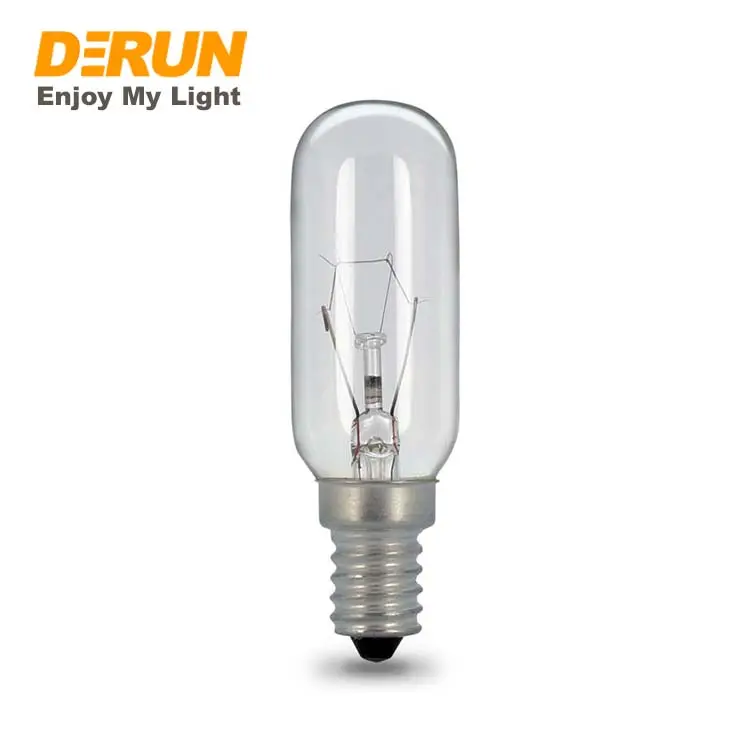 T25 di vetro trasparente da cucina cappa tubolare lampadina 25 w 40 w 220 v 230 v 240 v E14 Cilindrico lampada ad incandescenza per la lampada di Sale