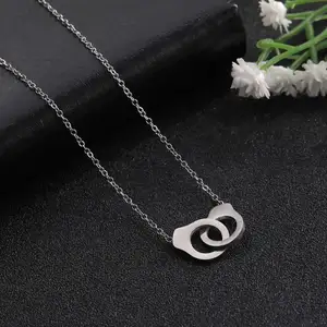 Myshape Fashion Gold Color Stainless Steel Handcuff Necklace Women Statement Neck Chain Choker Necklaces Jewelry Female Gift