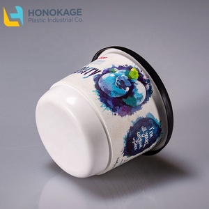 Venta al <span class=keywords><strong>por</strong></span> mayor eco duradera Impresión de logotipo personalizado desechable IML <span class=keywords><strong>ronda</strong></span> 180g pp de yogurt yogur contenedor de plástico taza de yogur con tapa - Product Image 1