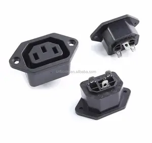 IEC320-C13 female industrial plug and socket electrical snap connector power cabinet wall socket 10A