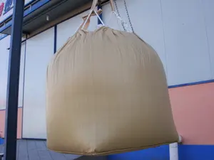 PP container bag beige color packing for lime and waste safety factor 5:1 bulk big jumbo super sacks