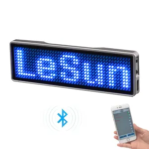 Lencana Nama LED Yang Dapat Diprogram Isi Ulang Kontrol Aplikasi Tag Nama LED