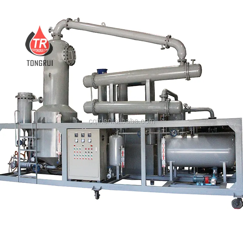Gelişmiş kullanılmış yağ vakum katalizör damıtma rafineri motor yağı geri dönüşüm makinası sistemi