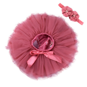 Del bambino floreale delle ragazze tennis breve tutu bambini di balletto della piega mini vestiti di ballo latino pantaloni del pannello esterno per le ragazze - Product Image 2