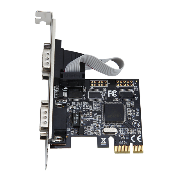 DIEWU PCIE1x to 2 Serial Port Expansion Card Serial RS232 Pcie Card