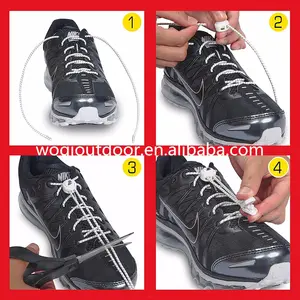 Woqi 잠금 안전 탄성 신발 끈 라운드 탄성 로프 넥타이 게으른 반사 색상 탄성 신발 레이스
