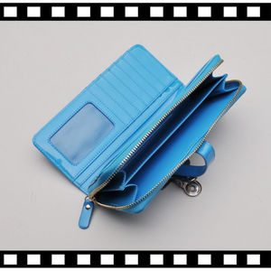 <span class=keywords><strong>Portafoglio</strong></span> da <span class=keywords><strong>donna</strong></span> in PU <span class=keywords><strong>blu</strong></span> con cinturino con fibbia popolare europeo e americano con fessura per carta di credito - Product Image 5