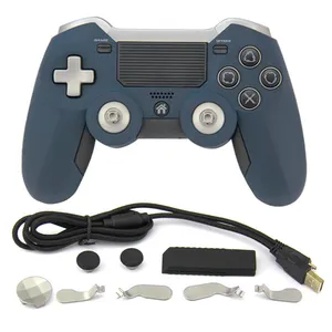 Grosir Kualitas Tinggi Klasik Retro Blue Elite Wireless Controller untuk PS4 Elite Wireless 2.4G Getaran Gamepad Controller