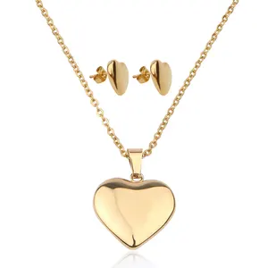 Hot Selling Heart Shape Necklace Jewelry Set With Earrings Wholesale China Supplier