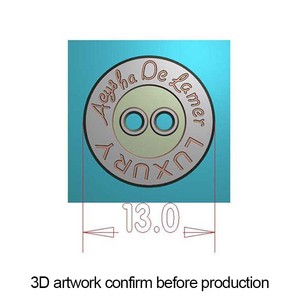 아연 합금 새겨진 라운드 골드 도금 이름 로고 사용자 정의 재봉 금속 2 구멍 버튼 모자 로고 - Product Image 4