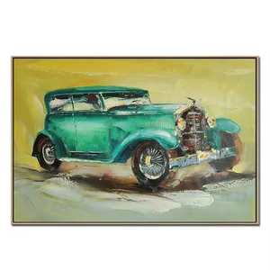 キッズルームのためのヴィンテージ家の装飾アート有名な車の抽象絵画