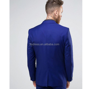 LL037 Costumes <span class=keywords><strong>pour</strong></span> hommes sur mesure <span class=keywords><strong>Manteau</strong></span> <span class=keywords><strong>bleu</strong></span> royal Pantalon Photos Costumes de bal de mariage Prix <span class=keywords><strong>pour</strong></span> hommes Meilleur homme Tuxedos Groomsman - Product Image 2