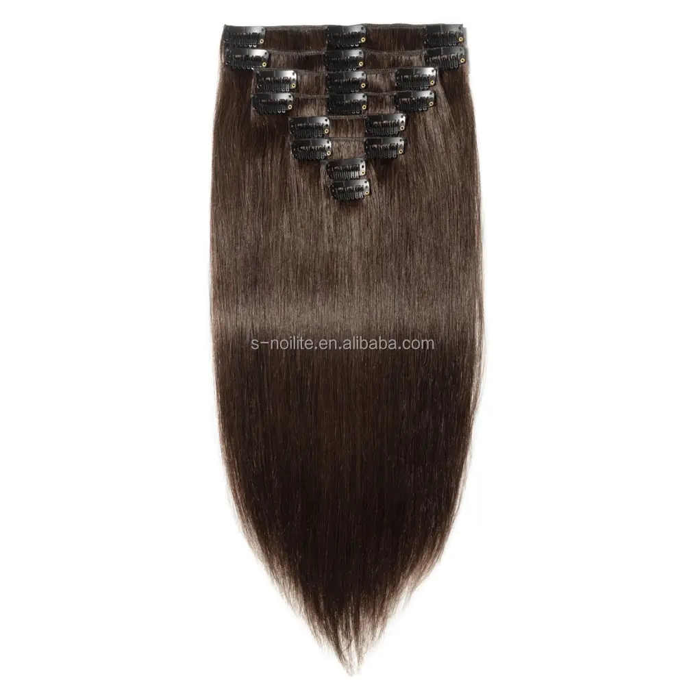 2# dark brown human hair clip in extensions
