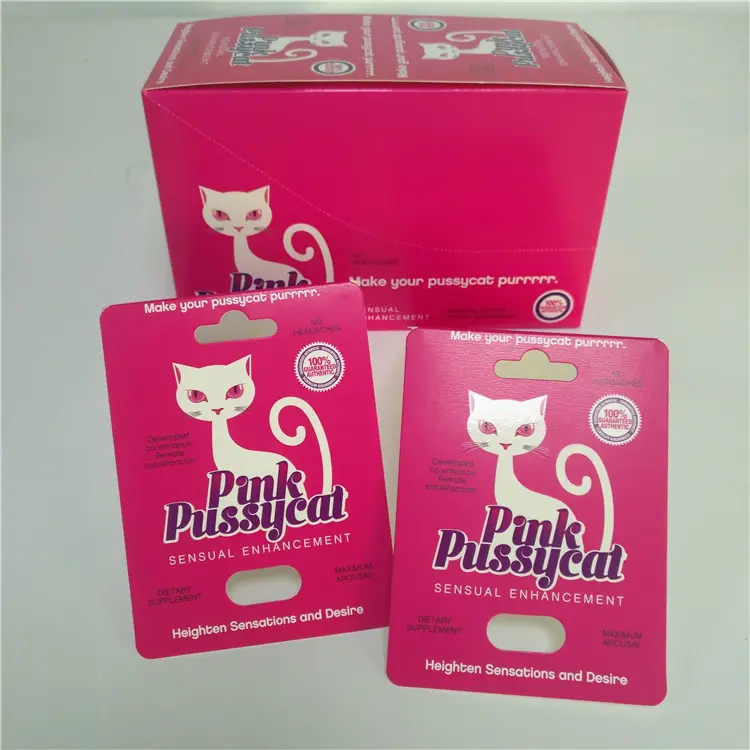 맞춤 인쇄 UV 핑크 고양이 관능적 향상 종이 카드 종이 상자