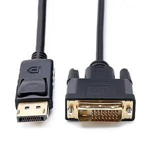 Chapado en oro DVI 24 + 1 macho a Displayport DP 20 p adaptador macho Cable negro médico 1 m 2 m 3 m