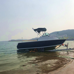 <span class=keywords><strong>Alluminio</strong></span> Cuddy Metà Cabina <span class=keywords><strong>Barca</strong></span> con <span class=keywords><strong>Pieghevole</strong></span> Bimini e Motore - Product Image 4