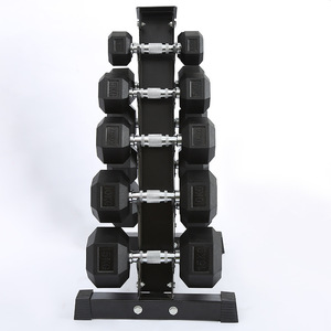 Haltère hexagonal en caoutchouc en acier massif, usine de musculation, vente en gros - Product Image 4