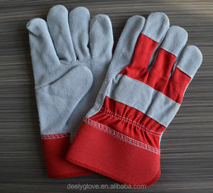 Seguridad cow grain leather gloves work gloves heavy To <span class=keywords><strong>the</strong></span> Construction - Product Image 1