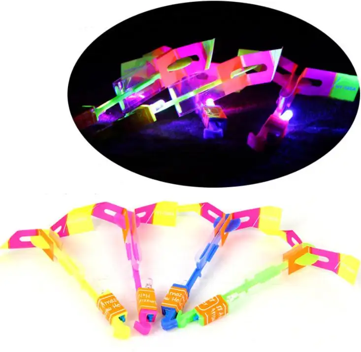 Amazing LED Light Arrow Rocket Helicopter Flying Toy LED Light Flash baby Toys Party Fun Gift Xmas