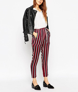 Guangzhou fabbrica OEM striscia rossa donne pantaloni e pantaloni immagini - Product Image 2