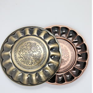 Hot Sale Stainless Steel Gold <strong>Dinner</strong> Plate,charger Plates,antiquelily Flower Pattern Metal Fruit <strong>Tray</strong> - Product Image 3