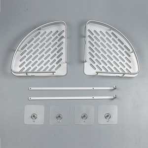 Support d'angle de salle de bain en <span class=keywords><strong>aluminium</strong></span> à deux niveaux Offre Spéciale étagères pour le rangement de la <span class=keywords><strong>cuisine</strong></span> Caddy de douche au fini brossé - Product Image 6