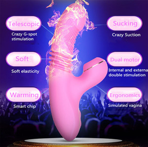 Vibratore Telescopico Automatico Dildo <span class=keywords><strong>Stimolatore</strong></span> Vibrante Succhiante Masturbatore Doppia Vibrazione Massaggiatore Rabbit Giocattoli Sessuali per Adulti - Product Image 2