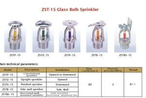 ZSTP-15 Testine Sprinkler Antincendio Verticali/Sospese 68 Gradi Sistema di Sprinkler Antincendio Sprinkler ad <span class=keywords><strong>Acqua</strong></span> - Product Image 6