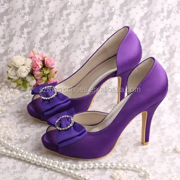 Dress Heels For Wedding: Dark Purple High Heel Platform Open Toe Evening  Shoes For Women Formal Wear From Ejuhua, $59.98 | DHgate.Com