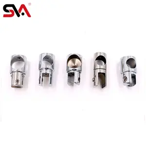 SVA-0357 Modern Stainless Steel Tube to Wall Connector Brass Sliding Door Hardware for Bathroom Hotel Use Satin Polished Finish