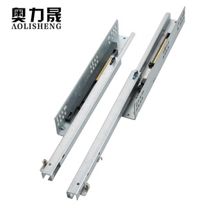 ancho muebles de buffer de acero de metal oculto cierre suave diapositivas del cajón ferroviario para gabinete de muebles - Product Image 5