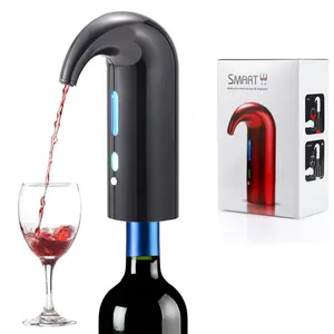 ossidante per vino One-Touch nero intelligente più venduto di vendita calda con aeratore elettrico per vino retrattile