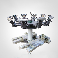 manual 8 color 8 station carousel t shirt silk serigraph printer with micro registration for sale