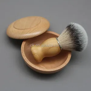 Professionelle barber pinsel Echt Bambus griff rasieren synthetische pinsel mit holz schüssel