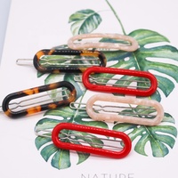 Épingle à cheveux courbée rouge Simple, 1 pièce, pince latérale, pour filles, couleurs