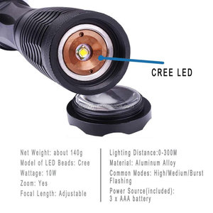 Ngoài trời cắm trại T6 nhôm <span class=keywords><strong>Torch</strong></span> 1100 lumen đa chức năng LED Tactical Sạc đèn pin - Product Image 5