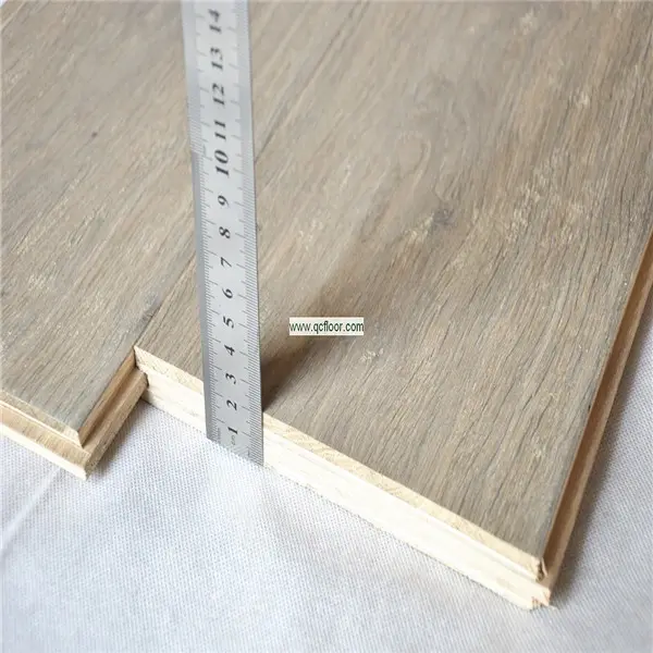 QC company high quality antique hand scraped oak hardwood floor