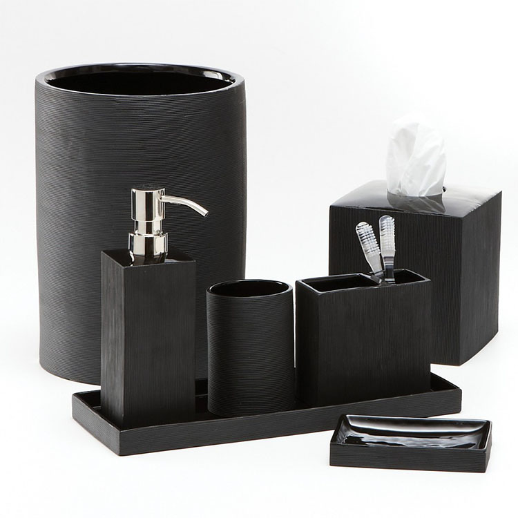 Black Marble Bath Ware Bathroom Accessories Set